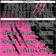 Load image into Gallery viewer, Custom Black Pink-White Gradient Scratch Splash Sublimation Soccer Uniform Jersey
