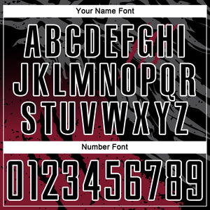 Custom Black Crimson-White Gradient Scratch Splash Sublimation Soccer Uniform Jersey