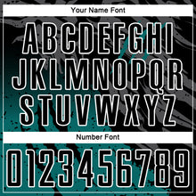 Load image into Gallery viewer, Custom Black Teal-White Gradient Scratch Splash Sublimation Soccer Uniform Jersey
