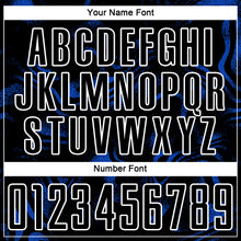 Load image into Gallery viewer, Custom Black Thunder Blue-White Abstract Liquid Sublimation Soccer Uniform Jersey
