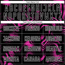 Charger l&#39;image dans la galerie, Custom Black Deep Pink-White Abstract Liquid Sublimation Soccer Uniform Jersey
