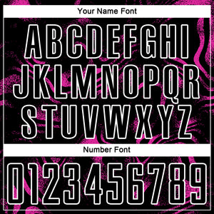 Custom Black Deep Pink-White Abstract Liquid Sublimation Soccer Uniform Jersey