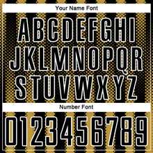 Load image into Gallery viewer, Custom Black Old Gold-White Geometric Shape Sublimation Soccer Uniform Jersey
