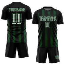 Laden Sie das Bild in den Galerie-Viewer, Custom Black Green-White Geometric Shape Sublimation Soccer Uniform Jersey
