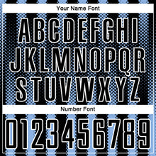 Load image into Gallery viewer, Custom Black Light Blue-White Geometric Shape Sublimation Soccer Uniform Jersey

