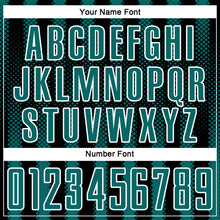 Load image into Gallery viewer, Custom Black Teal-White Geometric Shape Sublimation Soccer Uniform Jersey
