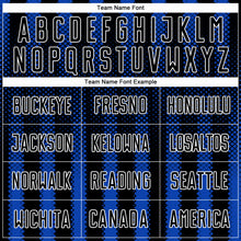 Load image into Gallery viewer, Custom Black Thunder Blue-White Geometric Shape Sublimation Soccer Uniform Jersey
