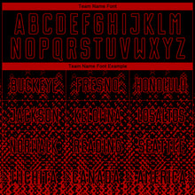 Load image into Gallery viewer, Custom Red Black Geometric Shape Sublimation Soccer Uniform Jersey
