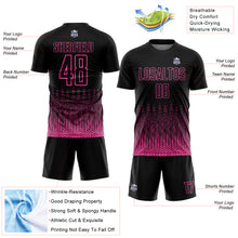 Load image into Gallery viewer, Custom Black Pink Geometric Shape Sublimation Soccer Uniform Jersey
