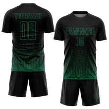Загрузить изображение в средство просмотра галереи, Custom Black Kelly Green Geometric Shape Sublimation Soccer Uniform Jersey
