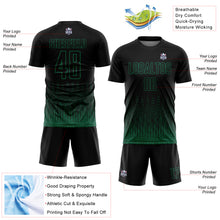 Загрузить изображение в средство просмотра галереи, Custom Black Kelly Green Geometric Shape Sublimation Soccer Uniform Jersey
