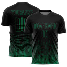 Загрузить изображение в средство просмотра галереи, Custom Black Kelly Green Geometric Shape Sublimation Soccer Uniform Jersey
