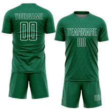Charger l&#39;image dans la galerie, Custom Kelly Green White Geometric Shape Sublimation Soccer Uniform Jersey
