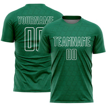 Charger l&#39;image dans la galerie, Custom Kelly Green White Geometric Shape Sublimation Soccer Uniform Jersey
