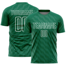 Charger l&#39;image dans la galerie, Custom Kelly Green White Waves Shape Sublimation Soccer Uniform Jersey

