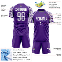 Charger l&#39;image dans la galerie, Custom Purple White Geometric Shape Sublimation Soccer Uniform Jersey
