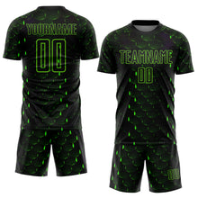 Charger l&#39;image dans la galerie, Custom Black Aurora Green Geometric Shape Sublimation Soccer Uniform Jersey
