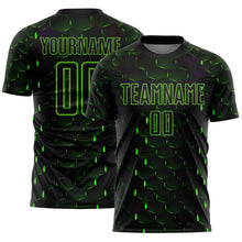 Charger l&#39;image dans la galerie, Custom Black Aurora Green Geometric Shape Sublimation Soccer Uniform Jersey
