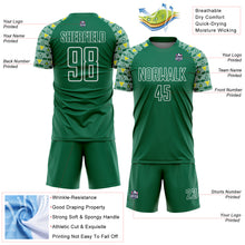Charger l&#39;image dans la galerie, Custom Kelly Green White Geometric Shape Sublimation Soccer Uniform Jersey
