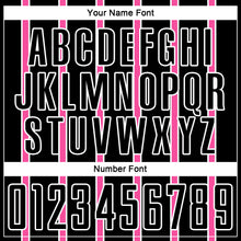 Load image into Gallery viewer, Custom Black Pink-White Stripe Line Sublimation Soccer Uniform Jersey

