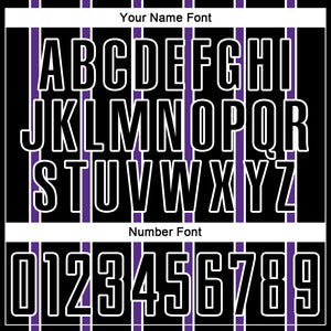 Custom Black Purple-White Stripe Line Sublimation Soccer Uniform Jersey