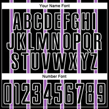 Загрузить изображение в средство просмотра галереи, Custom Black Medium Purple-White Stripe Line Sublimation Soccer Uniform Jersey
