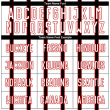 Load image into Gallery viewer, Custom White Black-Red Stripe Line Sublimation Soccer Uniform Jersey
