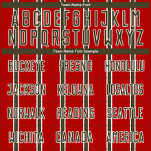 Charger l&#39;image dans la galerie, Custom Red Olive-White Stripe Line Sublimation Soccer Uniform Jersey
