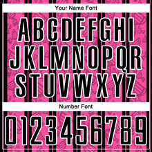 Load image into Gallery viewer, Custom Pink Black-White Stripe Line Sublimation Soccer Uniform Jersey
