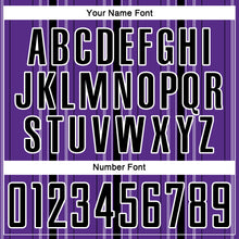 Load image into Gallery viewer, Custom Purple Black-White Stripe Sublimation Soccer Uniform Jersey
