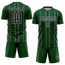 Charger l&#39;image dans la galerie, Custom Green Black-White Stripe Sublimation Soccer Uniform Jersey
