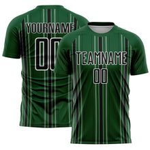 Charger l&#39;image dans la galerie, Custom Green Black-White Stripe Sublimation Soccer Uniform Jersey
