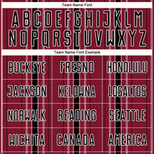 Charger l&#39;image dans la galerie, Custom Maroon Black-White Stripe Sublimation Soccer Uniform Jersey
