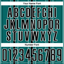 Load image into Gallery viewer, Custom Teal Black-White Stripe Sublimation Soccer Uniform Jersey
