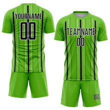 Загрузить изображение в средство просмотра галереи, Custom Aurora Green Black-White Stripe Sublimation Soccer Uniform Jersey
