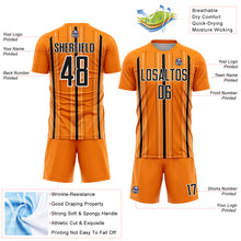 Laden Sie das Bild in den Galerie-Viewer, Custom Bay Orange Black-White Stripe Sublimation Soccer Uniform Jersey

