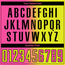 Load image into Gallery viewer, Custom Neon Yellow Pink-Black Sublimation Gradient Fashion Soccer Uniform Jersey
