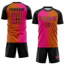 Laden Sie das Bild in den Galerie-Viewer, Custom Texas Orange Hot Pink-Black Sublimation Gradient Fashion Soccer Uniform Jersey
