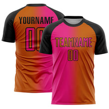 Laden Sie das Bild in den Galerie-Viewer, Custom Texas Orange Hot Pink-Black Sublimation Gradient Fashion Soccer Uniform Jersey
