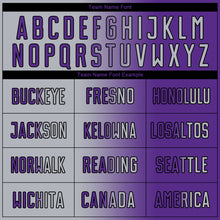 Load image into Gallery viewer, Custom Purple Gray-Black Sublimation Gradient Fashion Soccer Uniform Jersey
