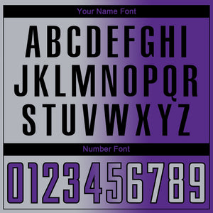Custom Purple Gray-Black Sublimation Gradient Fashion Soccer Uniform Jersey