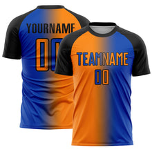 Загрузить изображение в средство просмотра галереи, Custom Thunder Blue Bay Orange-Black Sublimation Gradient Fashion Soccer Uniform Jersey
