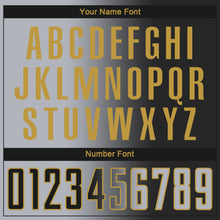 Load image into Gallery viewer, Custom Black Gray-Old Gold Sublimation Gradient Fashion Soccer Uniform Jersey
