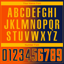 Load image into Gallery viewer, Custom Navy Orange-Gold Sublimation Gradient Fashion Soccer Uniform Jersey
