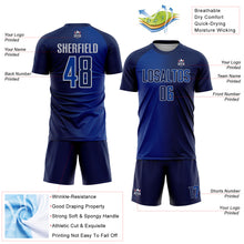 Load image into Gallery viewer, Custom Navy Royal-Gray Sublimation Gradient Fashion Soccer Uniform Jersey
