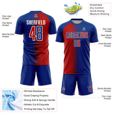 Laden Sie das Bild in den Galerie-Viewer, Custom Royal Red-Cream Sublimation Gradient Fashion Soccer Uniform Jersey
