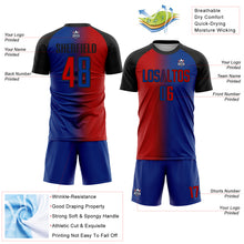 Загрузить изображение в средство просмотра галереи, Custom Royal Red-Black Sublimation Gradient Fashion Soccer Uniform Jersey
