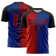 Загрузить изображение в средство просмотра галереи, Custom Royal Red-Black Sublimation Gradient Fashion Soccer Uniform Jersey
