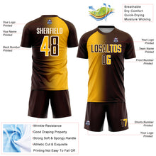 Load image into Gallery viewer, Custom Brown Gold-Cream Sublimation Gradient Fashion Soccer Uniform Jersey
