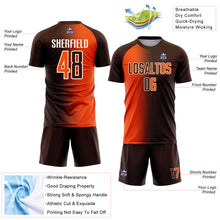 Load image into Gallery viewer, Custom Brown Orange-Cream Sublimation Gradient Fashion Soccer Uniform Jersey
